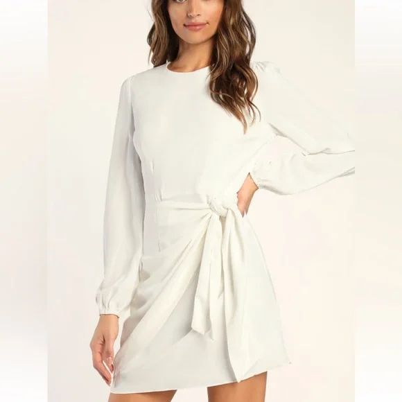 White wrap dress NWOT - Picture 2 of 4